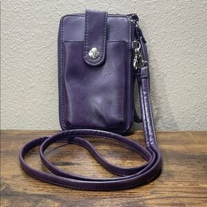 Mundi Jacqui RFID Blocking Crossbody Wallet Purple Vegan Leather